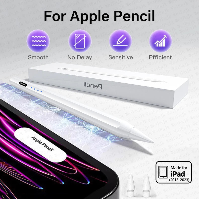 Para apple pencil 2nd geração ipad lápis 2 caneta stylus para ipad pro 11 12.9 ar 4 5 7 8 9 10 th mini 5 6 2018-2023 acessórios