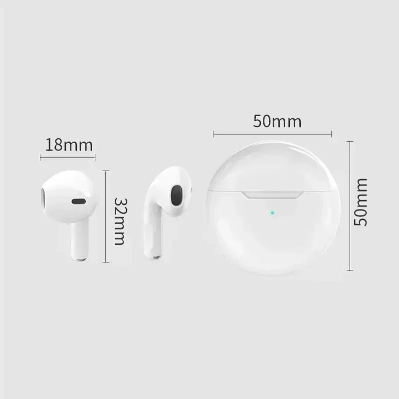 Original ar pro 6 tws sem fio bluetooth fones de ouvido mini vagens earpod fone de ouvido para xiaomi android apple iphone