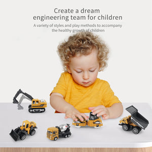 6 pçs/set liga engenharia caminhão brinquedo carro clássico modelo de construção veículo carregador trator escavadeira brinquedos para 3 anos meninos