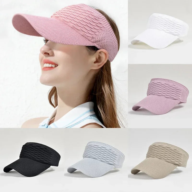 Female Spring/Summer Outdoor Sports Duck Tongue Hat with Empty Top, Student Sun Hat without Top, Sunshade and Sunscreen Cap