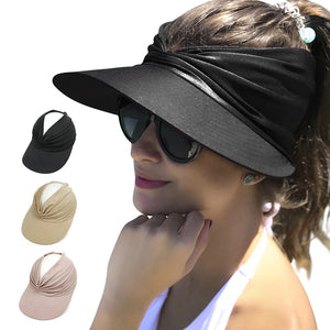 Flexible Adult Hat for Women Anti-UV Wide Brim Visor Hat Easy To Carry Travel Caps Fashion Beach Summer Sun Protection Hats