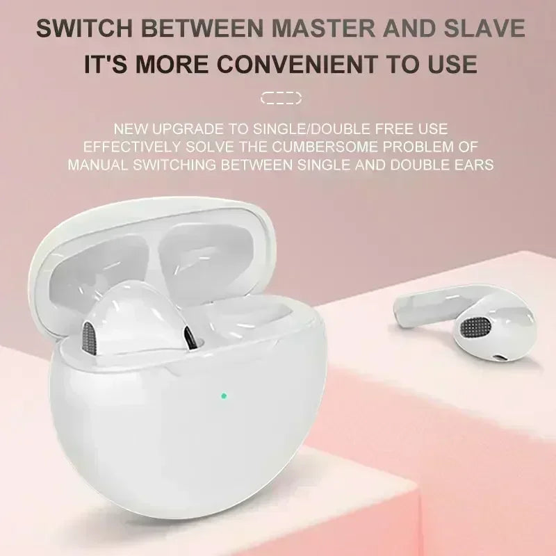 Original ar pro 6 tws sem fio bluetooth fones de ouvido mini vagens earpod fone de ouvido para xiaomi android apple iphone