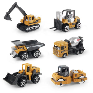 6 pçs/set liga engenharia caminhão brinquedo carro clássico modelo de construção veículo carregador trator escavadeira brinquedos para 3 anos meninos