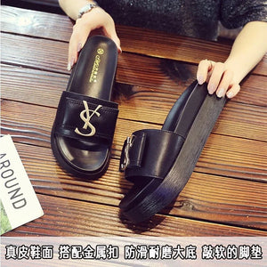 Summer New Platform Women Slippers Design Slides Fashion Letters Open Toes Ladies Shoes Casual Slipper Indoor Non-slip Slippers